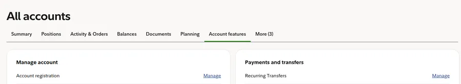 Setting up recurring transfers, which we describe in text below